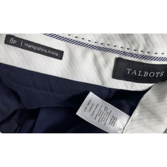 Talbots Hampshire Ankle Pants Blue Capri Chinos Classic Career Basic Womens 6P - Picture 4 of 7